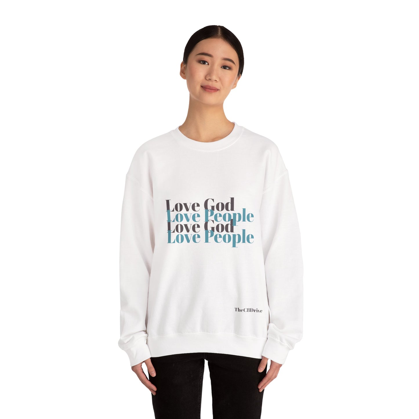 Love God, Love People Crewneck (Gray Design)