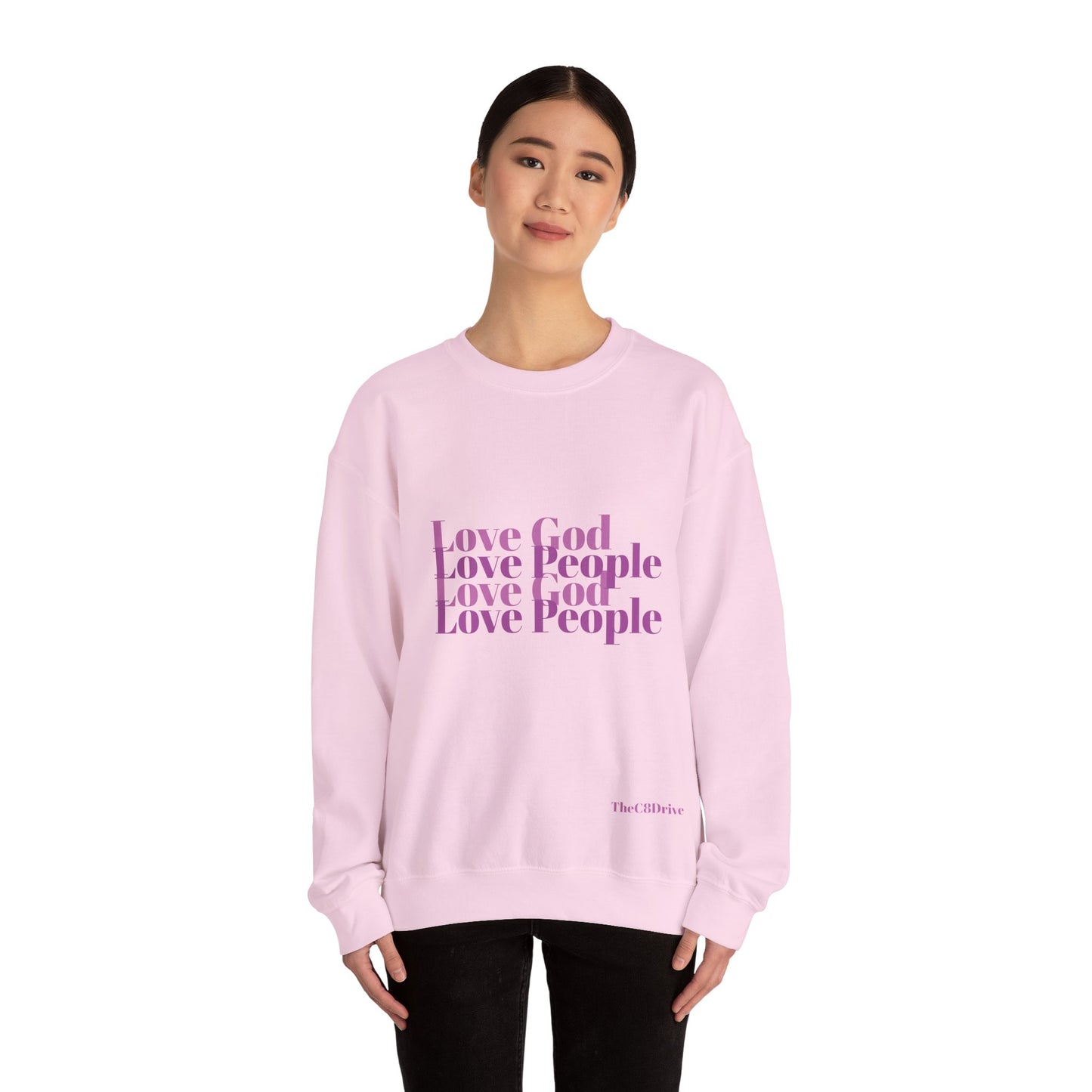 Love God, Love People Crewneck (Pink Design)