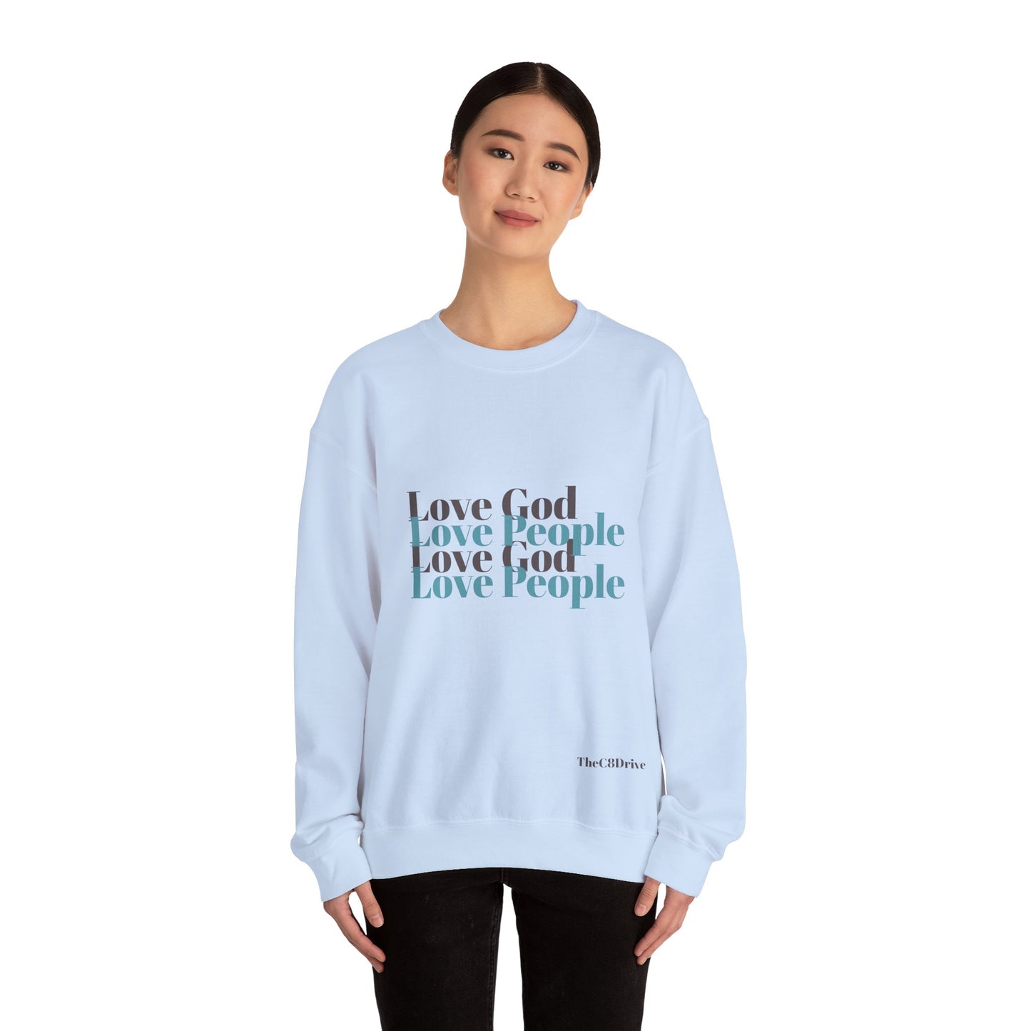 Love God, Love People Crewneck (Gray Design)