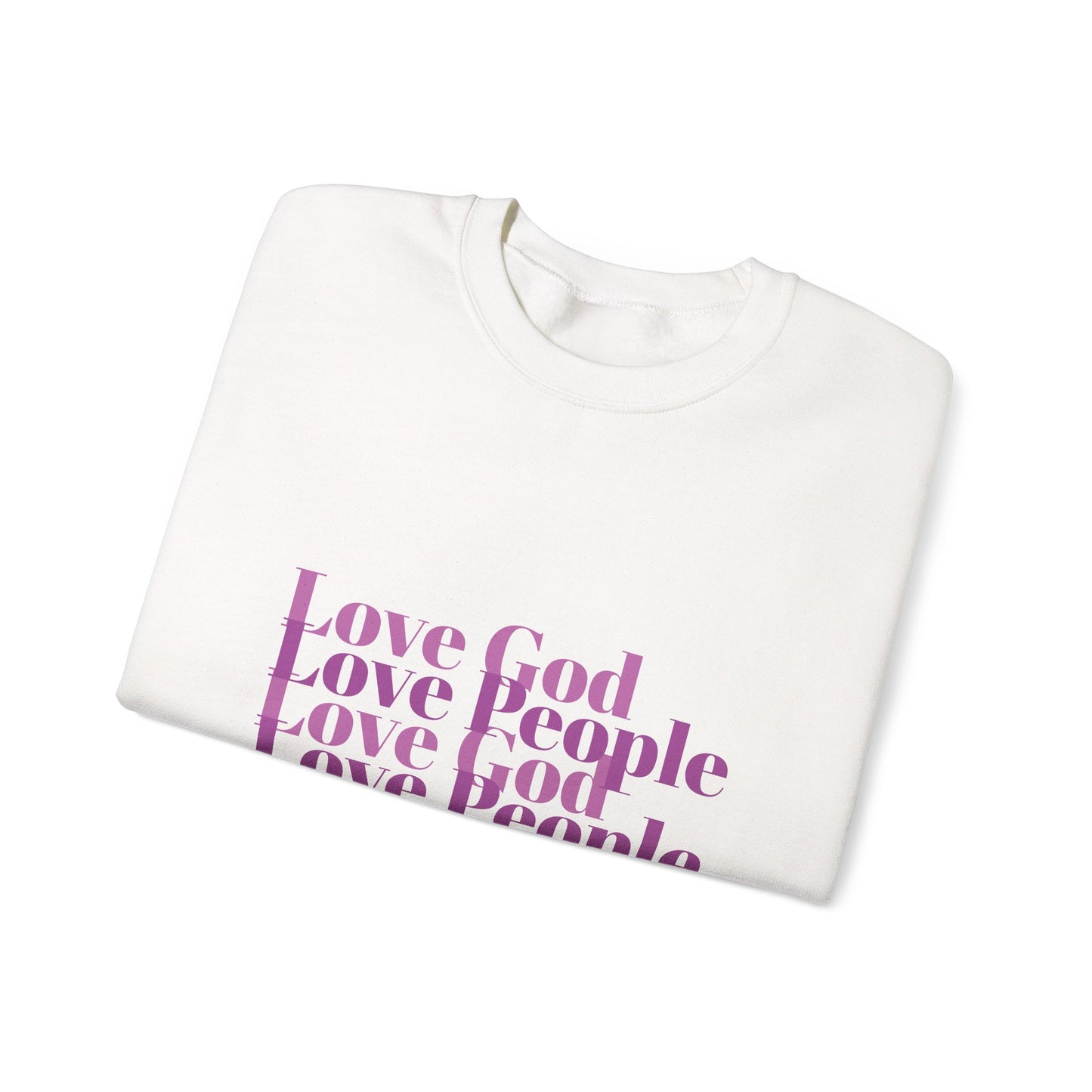 Love God, Love People Crewneck (Pink Design)
