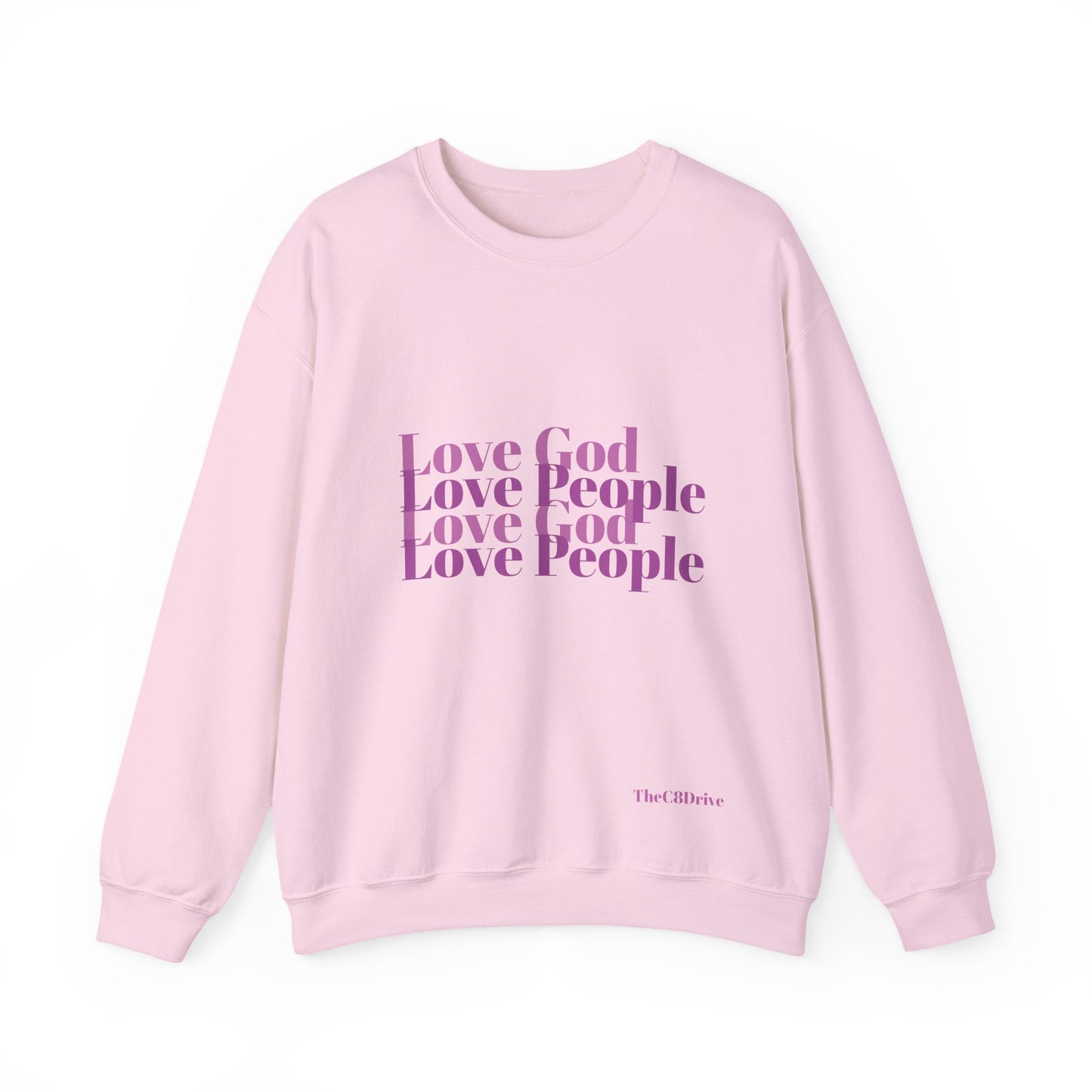 Love God, Love People Crewneck (Pink Design)