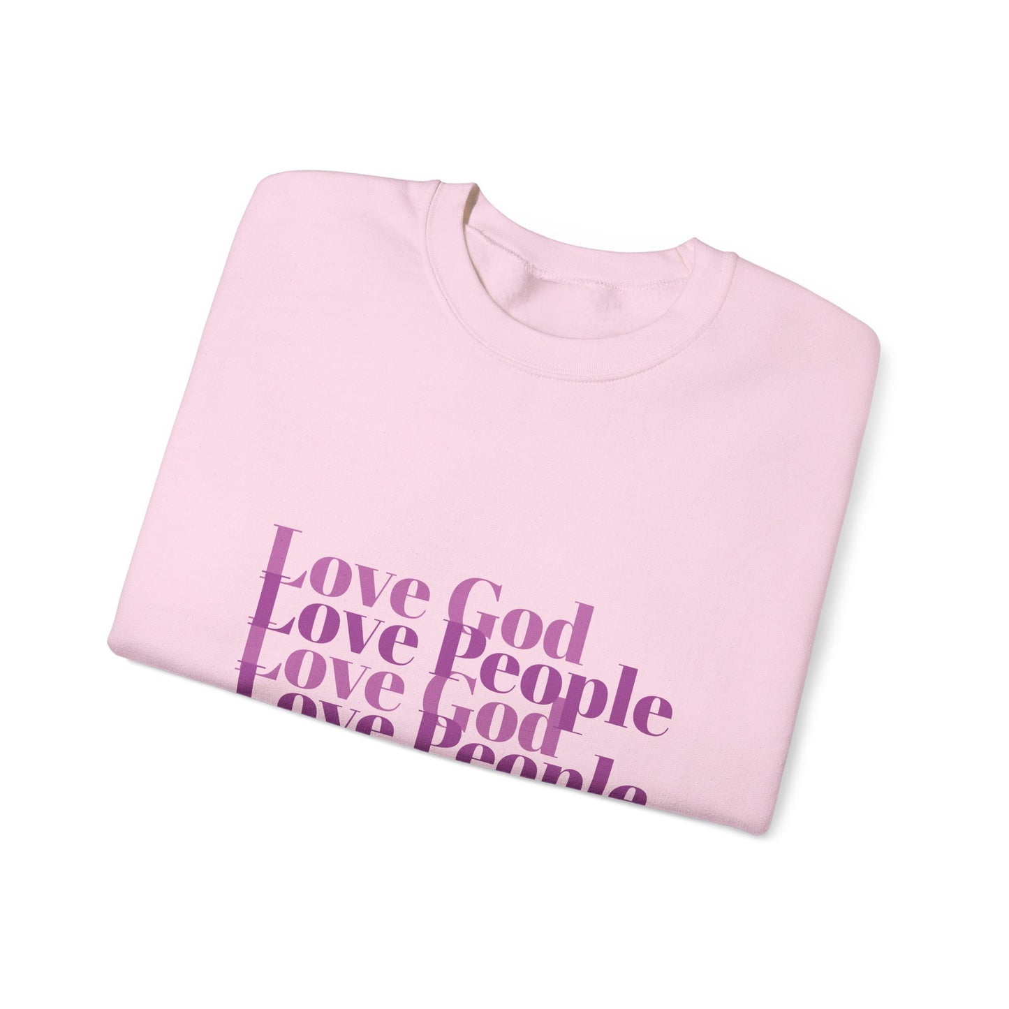 Love God, Love People Crewneck (Pink Design)