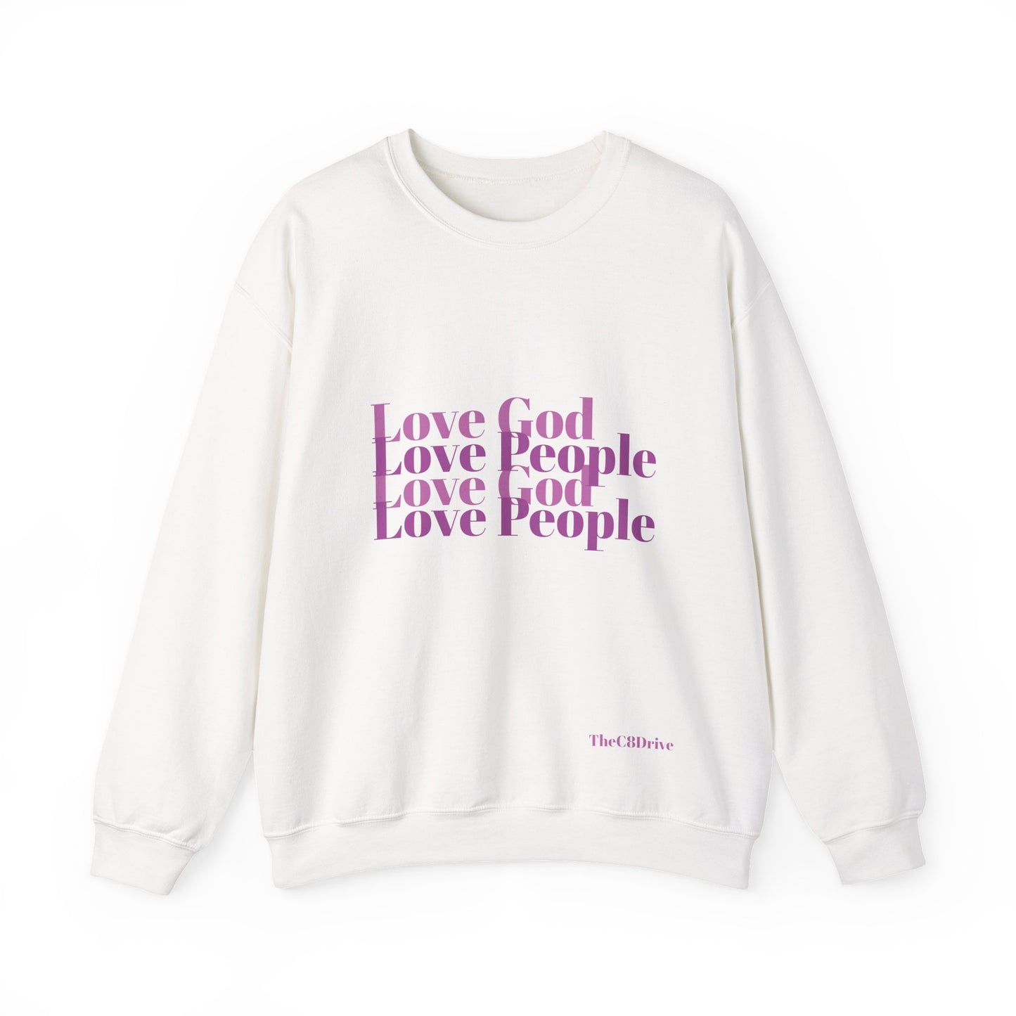 Love God, Love People Crewneck (Pink Design)