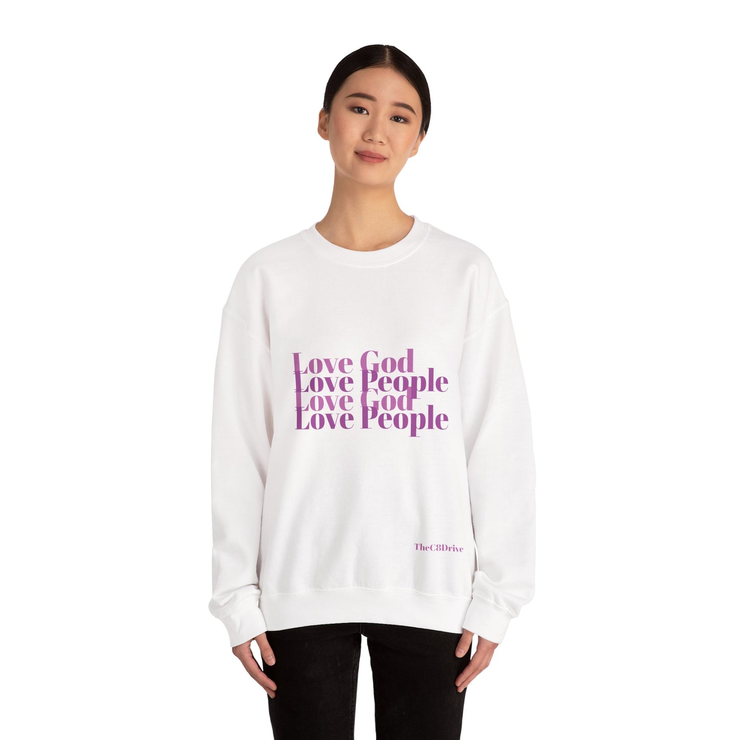 Love God, Love People Crewneck (Pink Design)