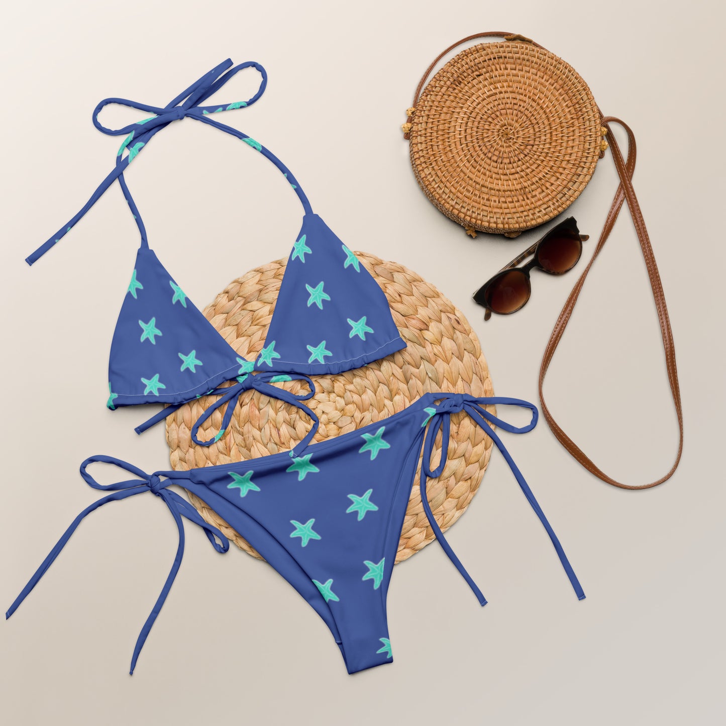 Starfish Triangle Bikini (Blue)